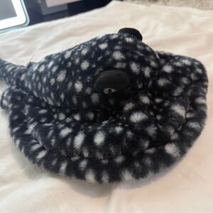 Plush Black and White Stingray Stuffed Animal